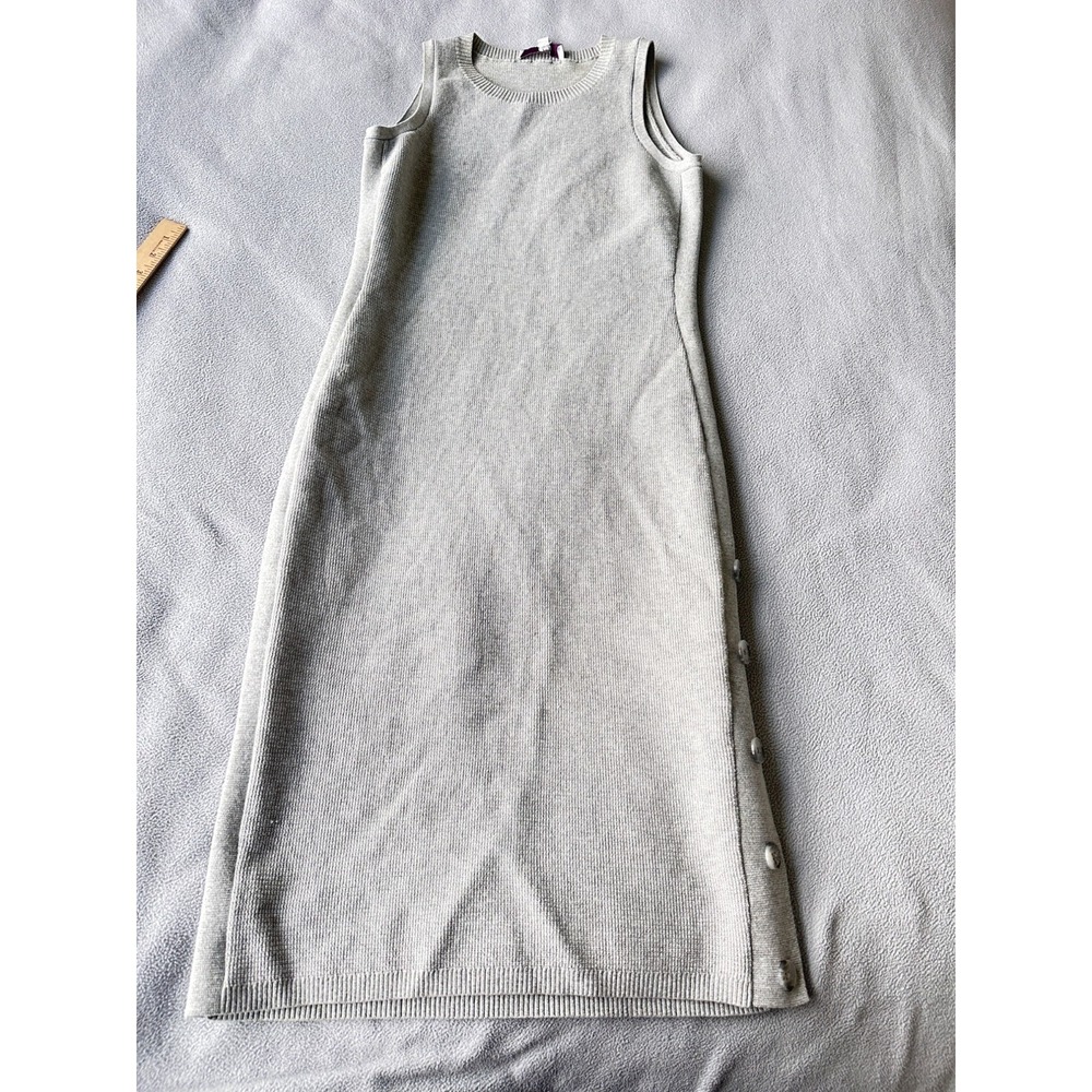 Etcetera Sweater Dress Womens Midi Gray Texture Sleeveless Straight Long Minimal